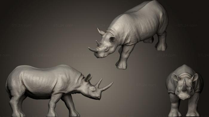 Статуэтки животных (Носорог 1, STKJ_0620) 3D модель для ЧПУ станка